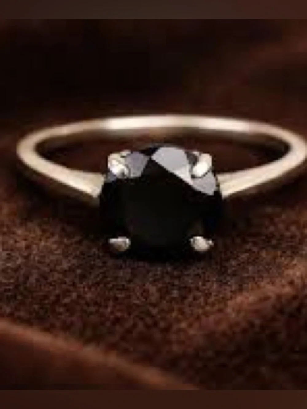 Black Onyx Solitaire Ring on Sterling Silver 925 setting